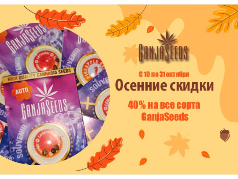 Октябрьская жара от GanjaSeeds: скидка 40 % на все сорта!