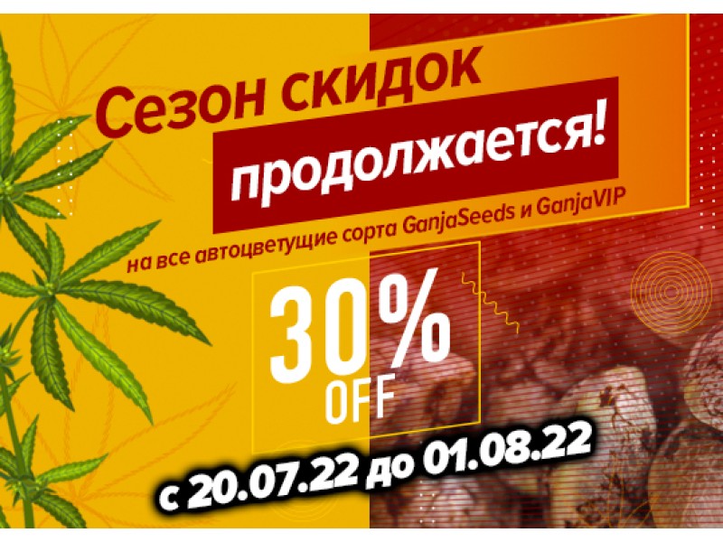 Скидка 30% на автоцветущие сорта до конца июля!